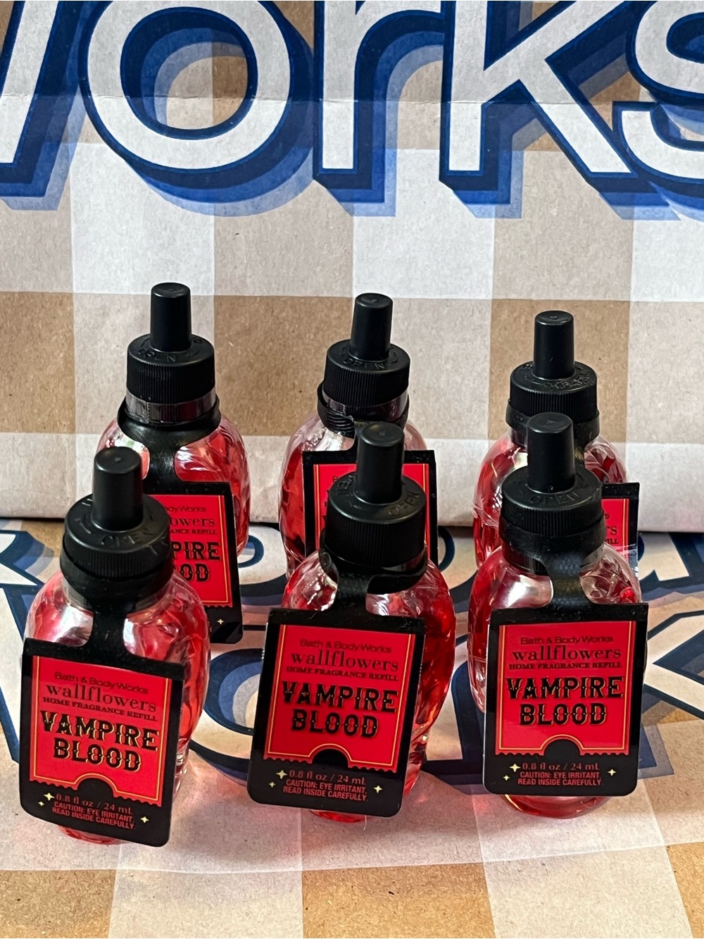 Bath & Body Works Vampire Blood Wallflowers Refills - Red Bottles, Black Caps